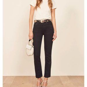 REFORMATION NWT Stevie Ultra High Rise Black Straight Leg Jeans